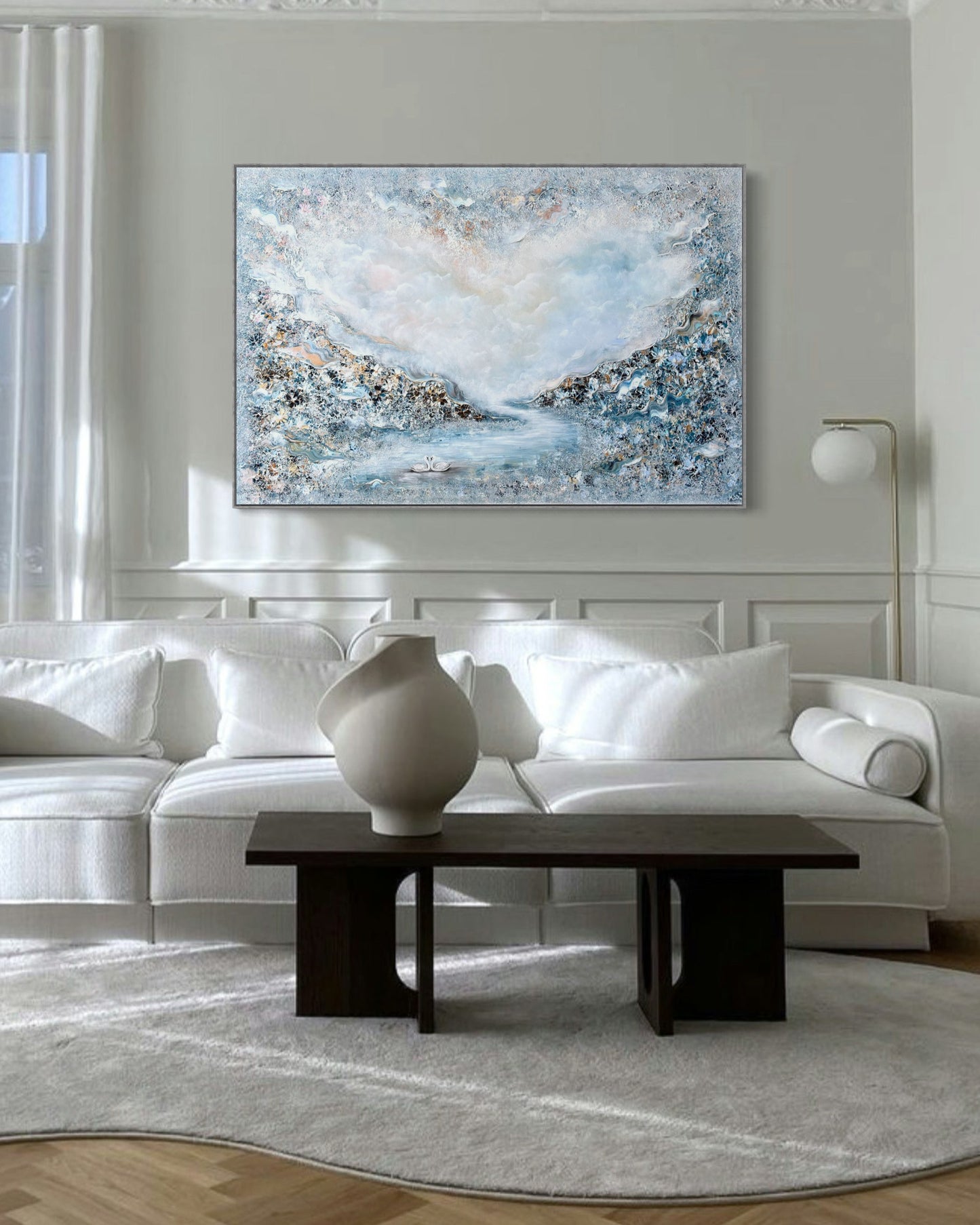 Blue swans Original Painting