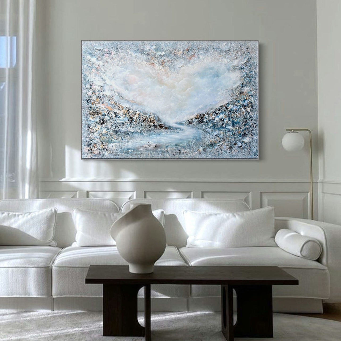 Blue swans Original Painting