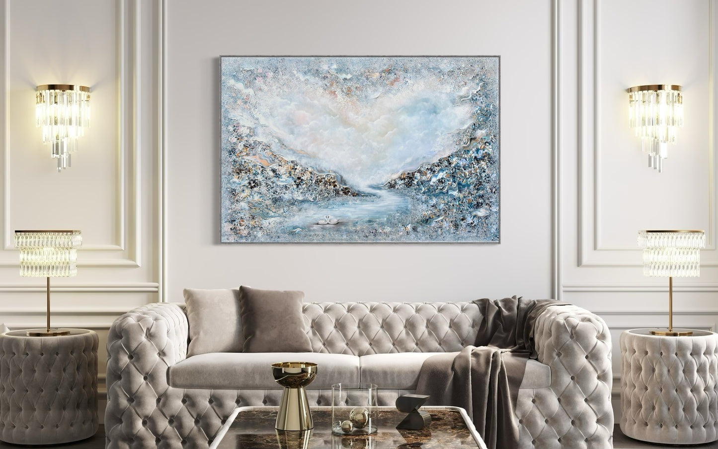 Blue swans Original Painting