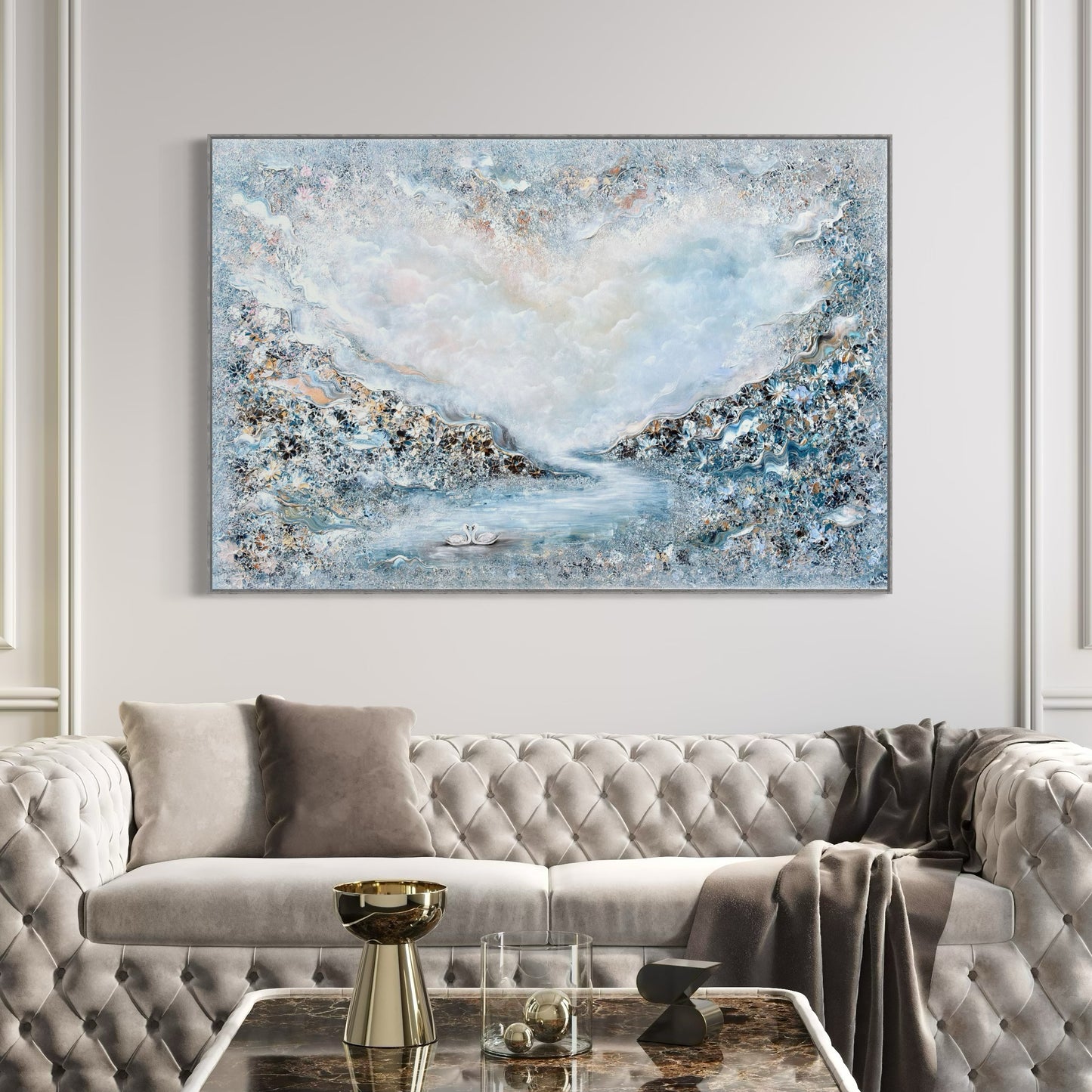 Blue swans Original Painting