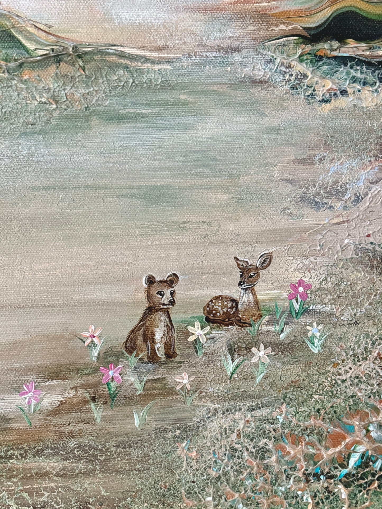 Bambi and bear - Original Painting