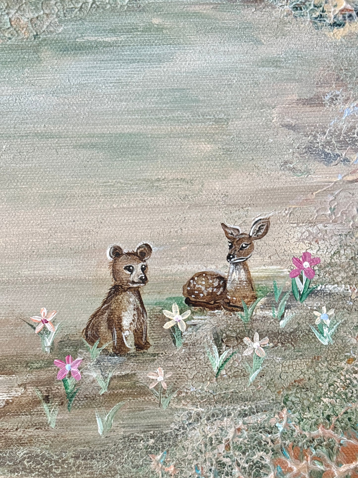 Bambi and bear - Original Painting