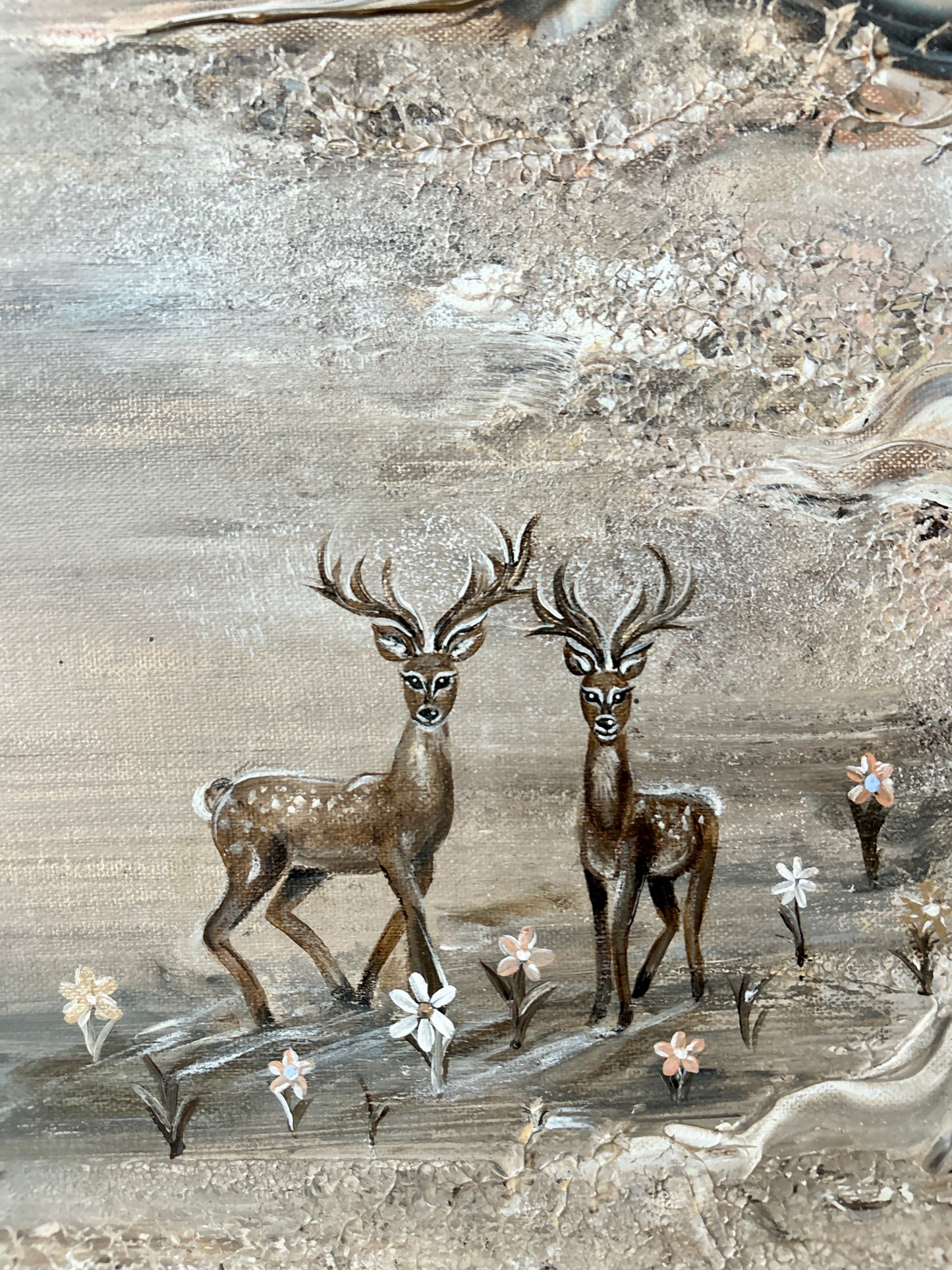 Beige deer dreamland - Original Painting