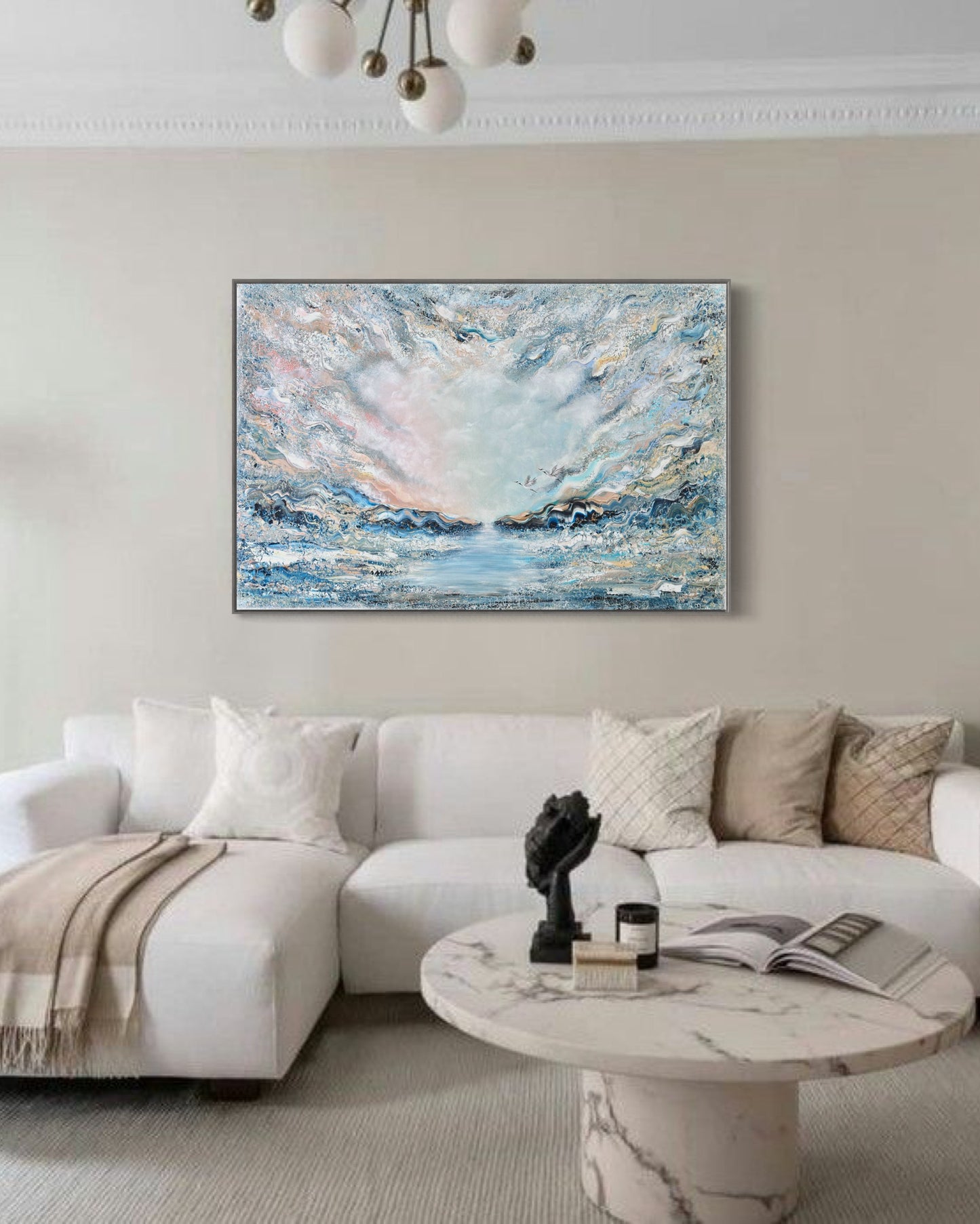 Flying ocean cranes Original Painting