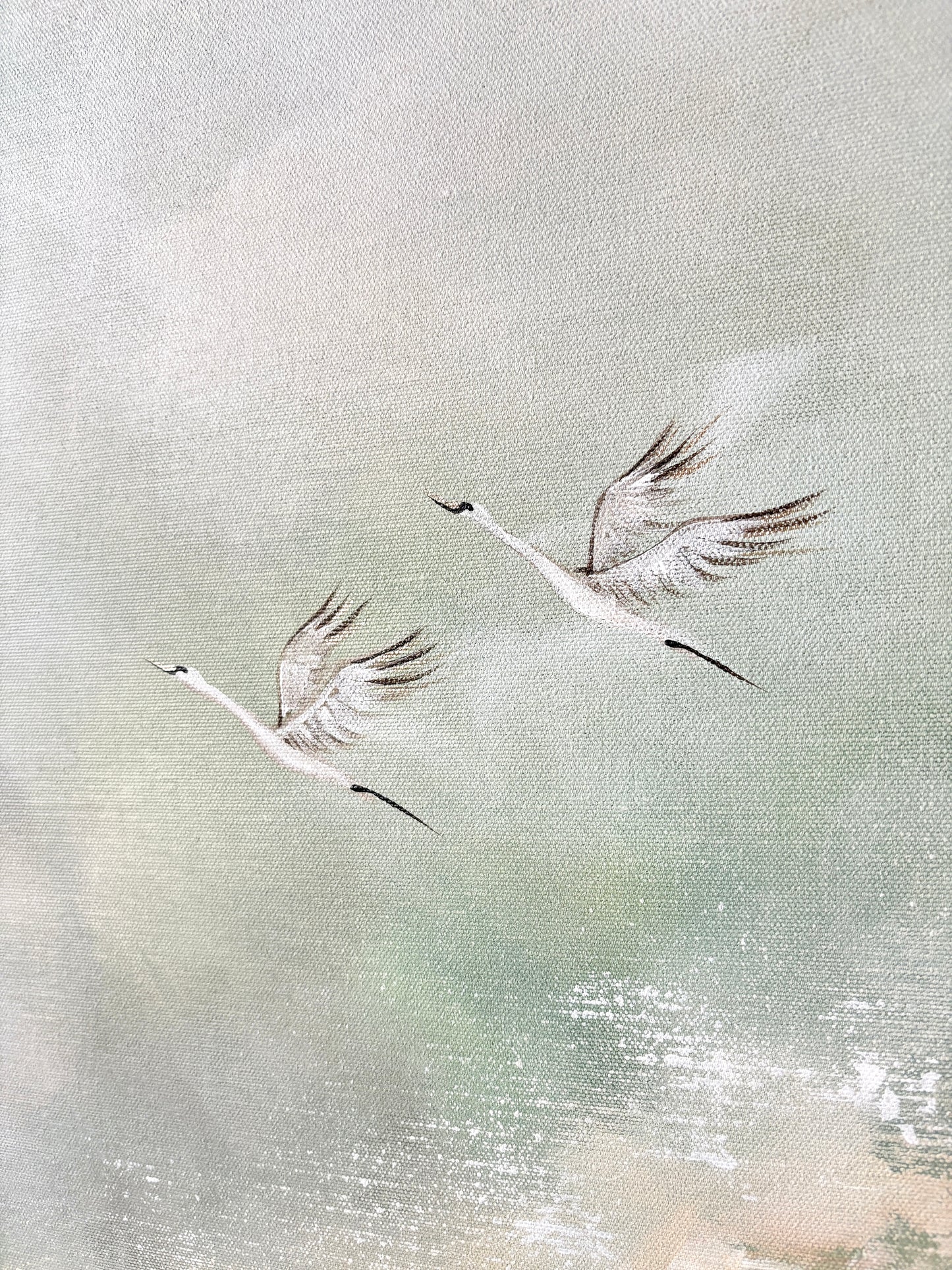 Flying swans scenery Original Painting