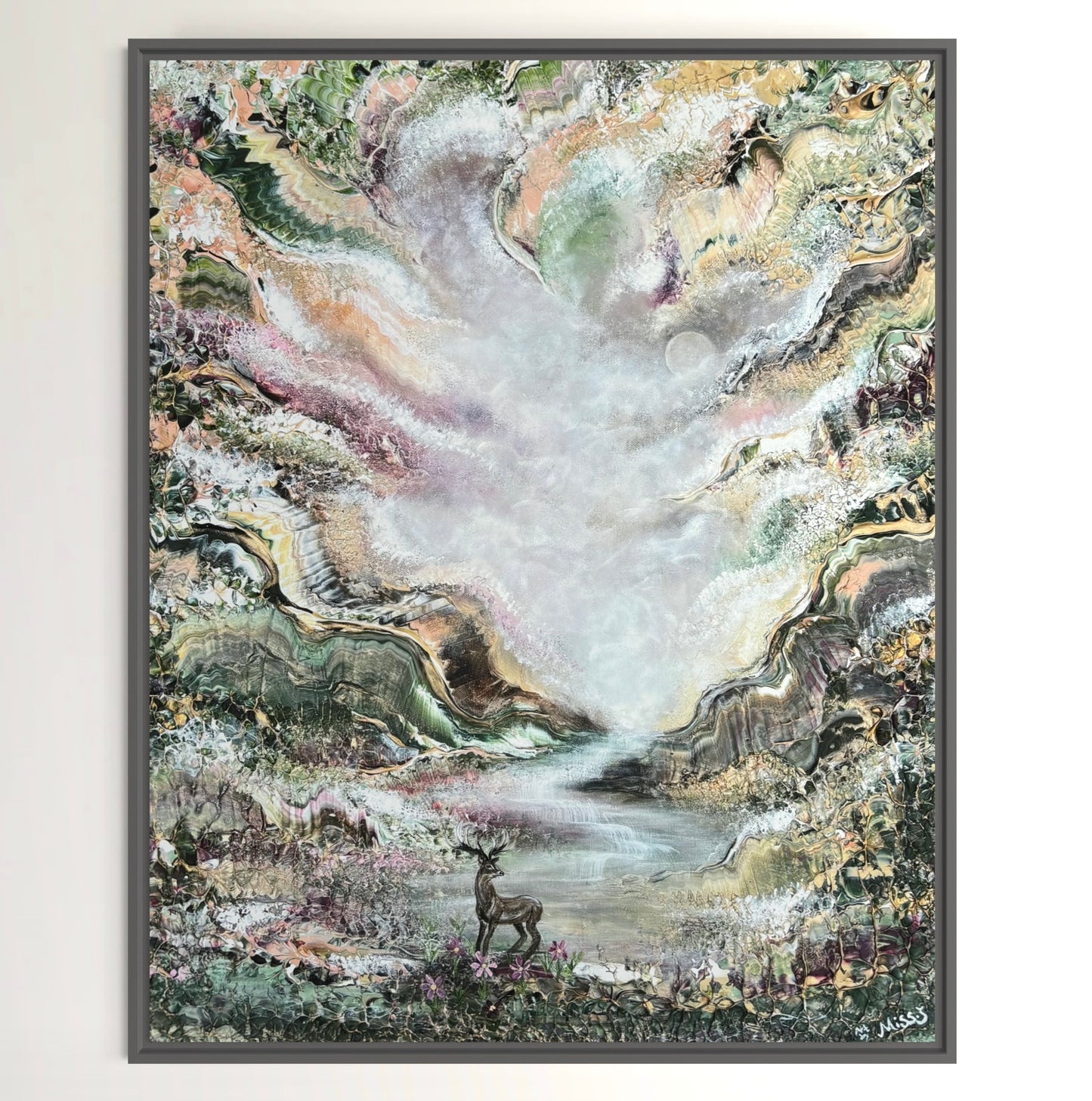 Vertical Sunrise waterfalls Print